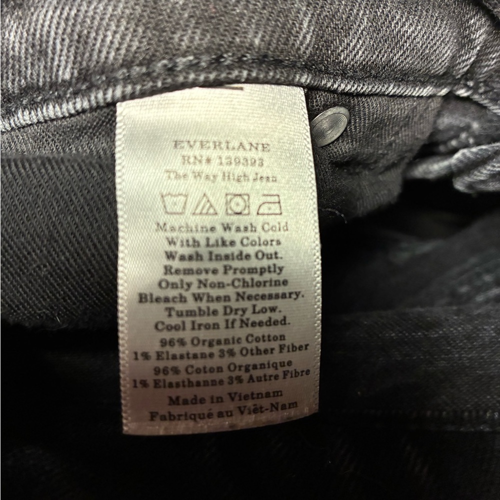 Everlane The Way High -Black High Rise Straight Leg Jeans - Picture 8 of 8